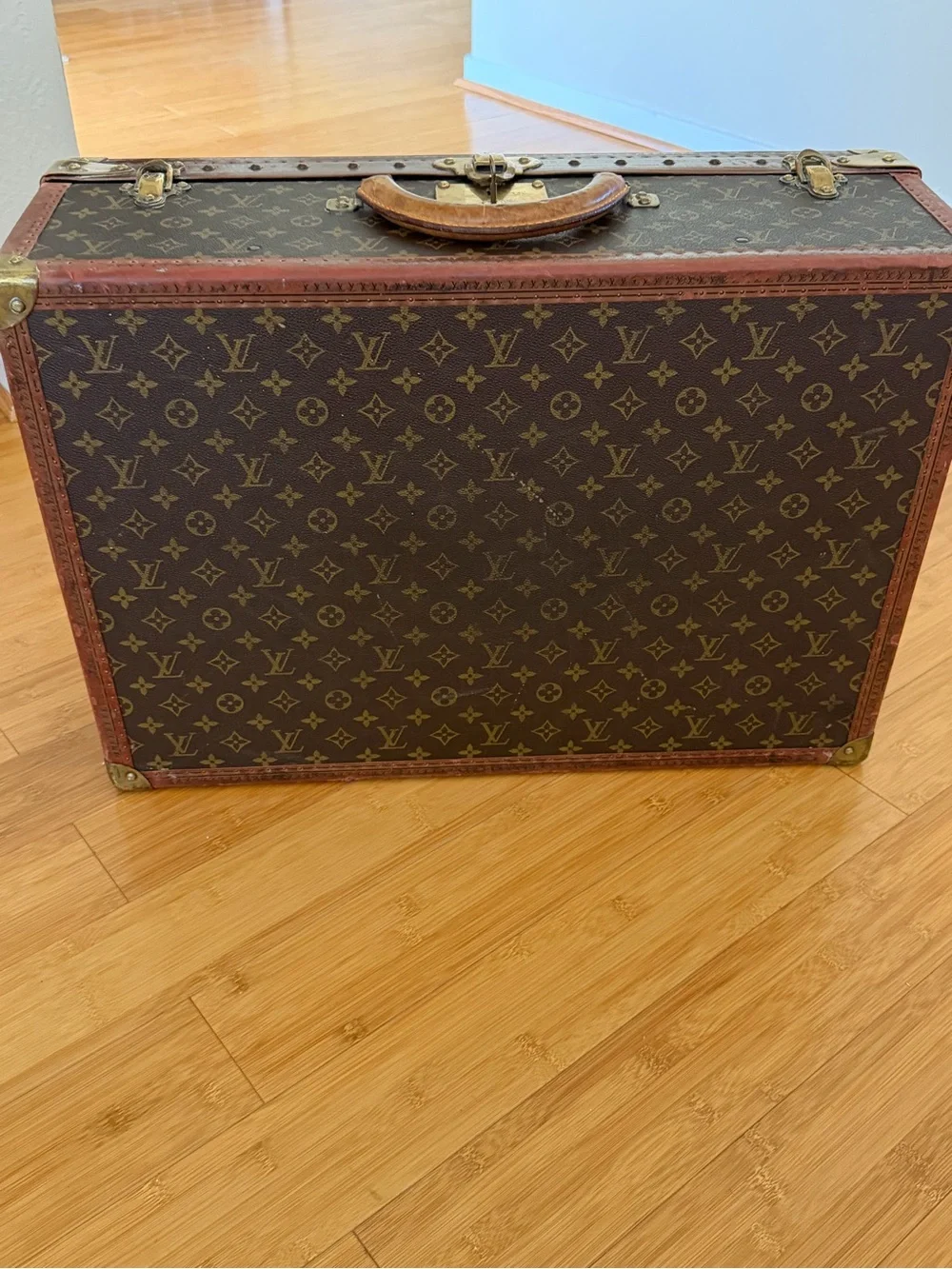 Louis Vuitton Alzer 70 Monogram Trunk Case in Brown & Tan Canvas
